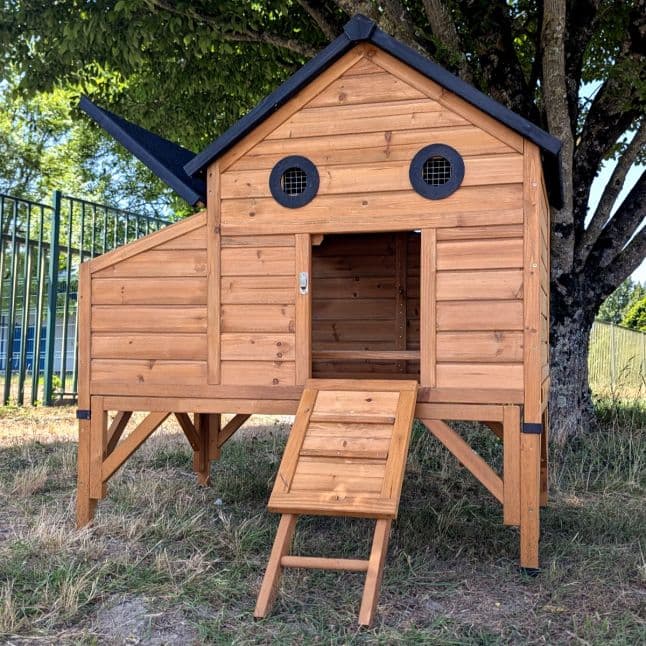 Poulailler Burma toit shingle ouvrant 2 à 4 poules avec rehausse